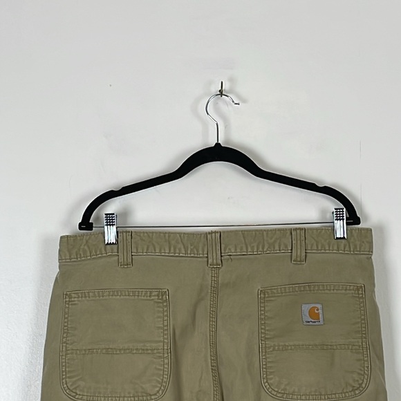 Carhartt Mens 38-36 Double Knee Staight Fit 5 Pocket Beige Relax Fit Work Pants - Picture 6 of 9